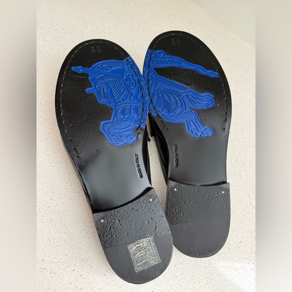 Burberry Cadet Ruched Black Leather Loafer Mule Size EU 38 US 8 - Picture 10 of 10